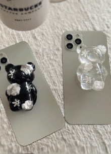 스노우 글리터  투명 곰돌이 스마트톡